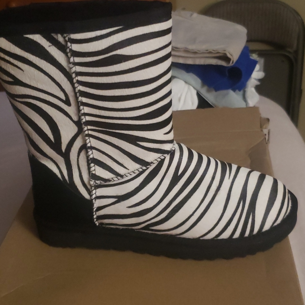 Brand new exotic zebra print uggs